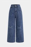 Willa London™ | Bow & Rhinestone Denim Elegance
