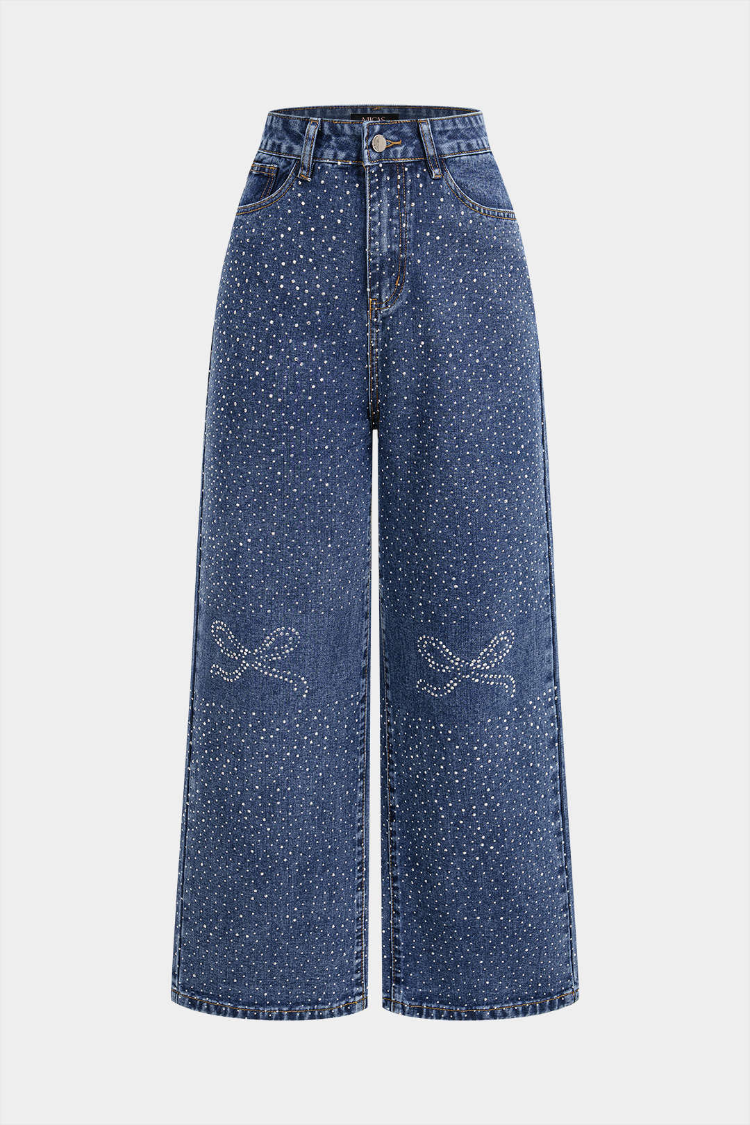 Willa London™ | Bow & Rhinestone Denim Elegance
