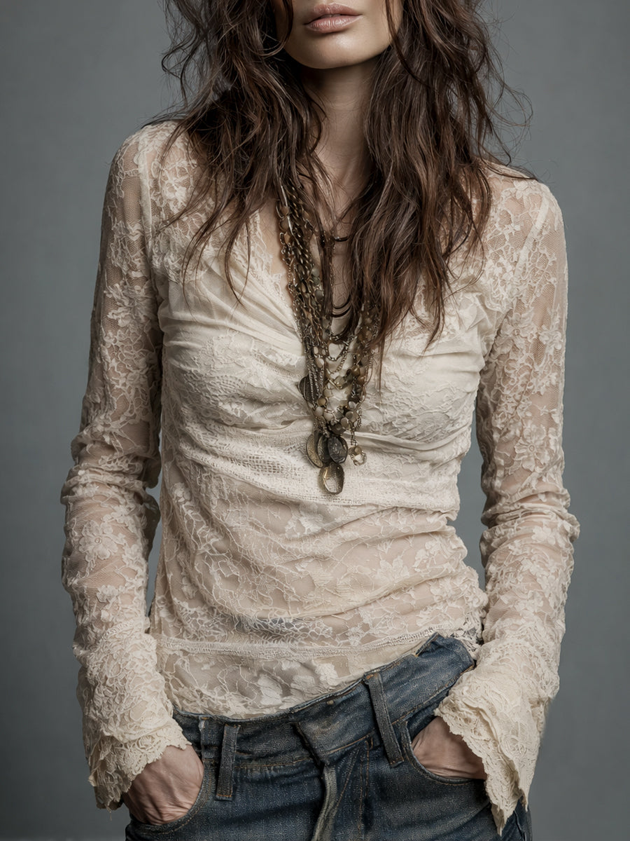 Willa London™ | Enchanted Lace Cowl Blouse