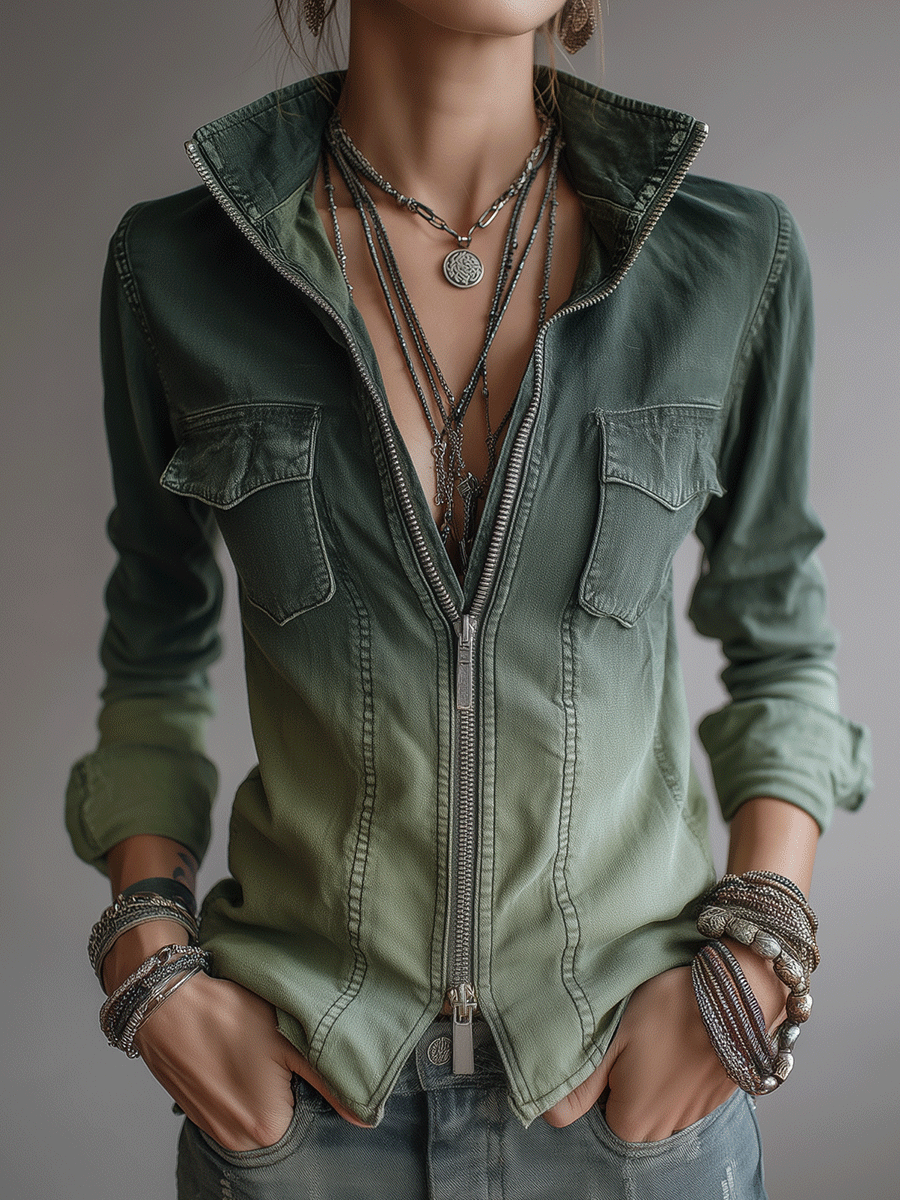 Willa London™ | Urban Gradient Denim Blouse