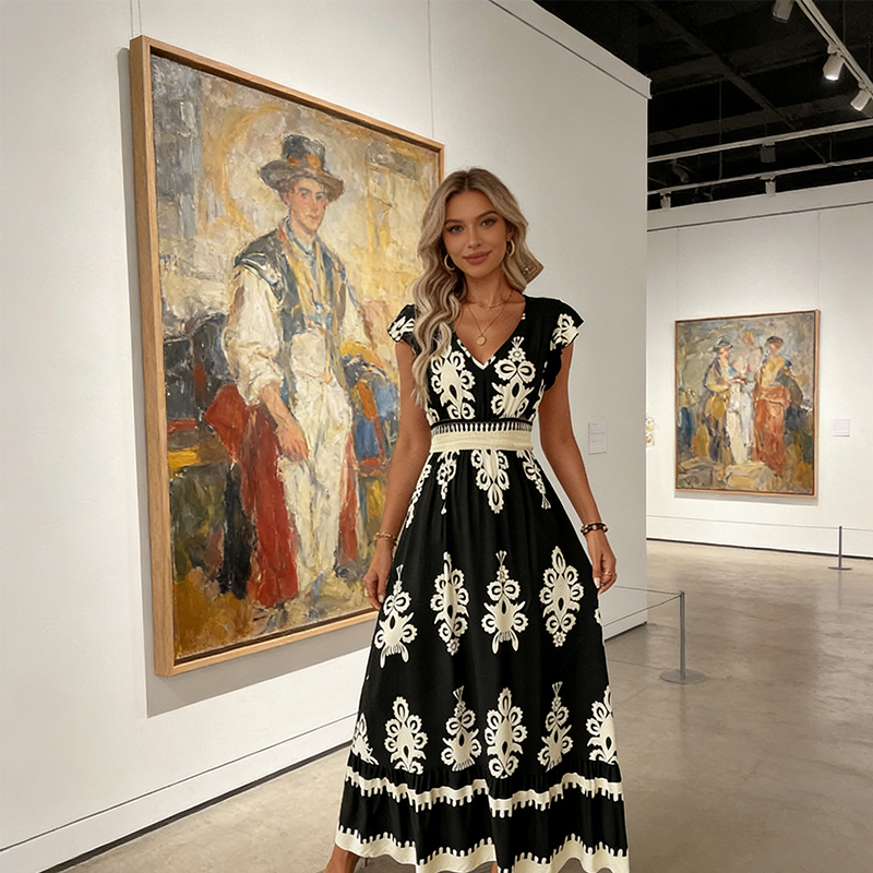 Willa London™ | Baroque Elegance Maxi Dress