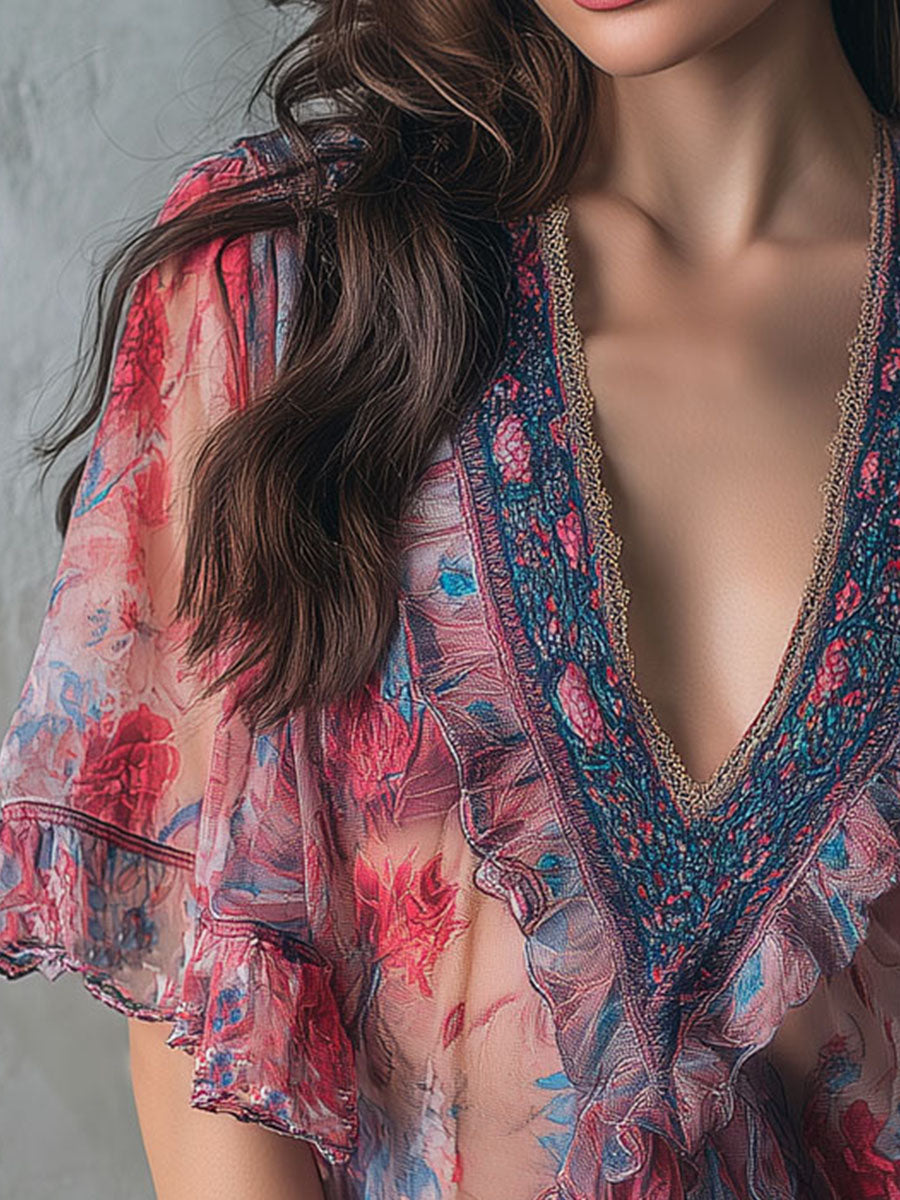 Willa London™ | Ethereal Blossom Ruffle Blouse