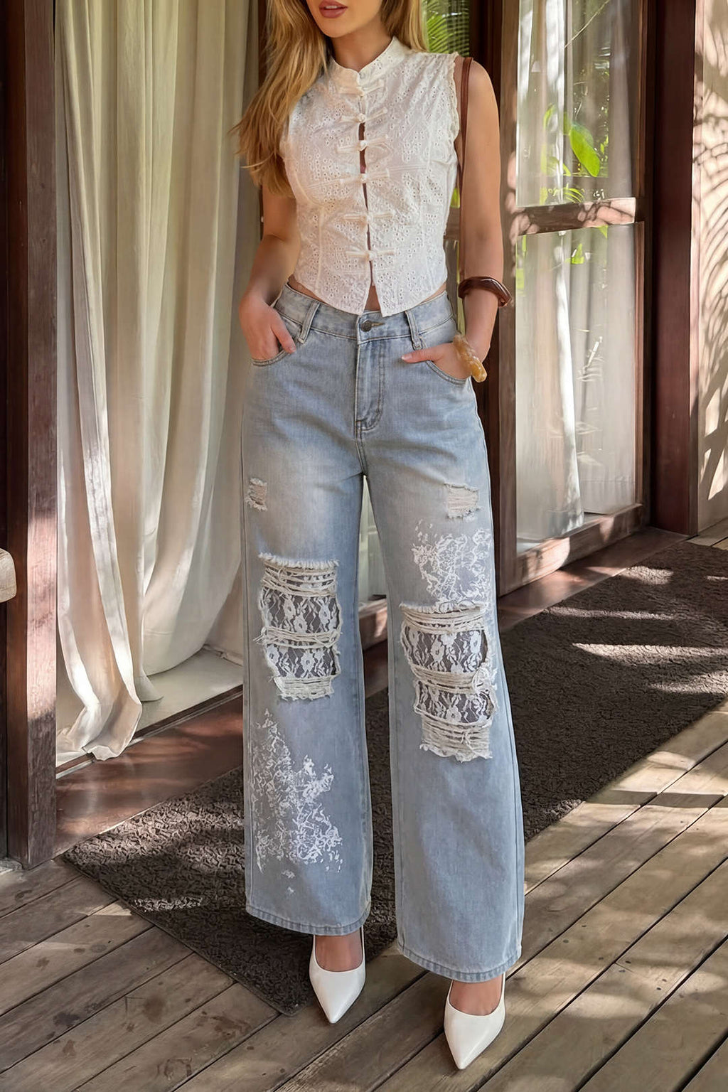Willa London™ | Lace & Denim Elegance Jeans