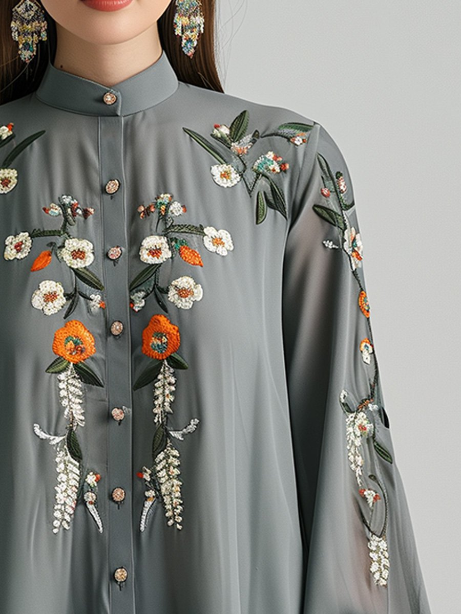 Willa London™ | Floral Elegance Commuter Shirt