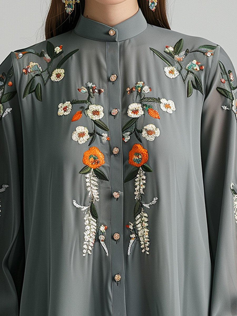 Willa London™ | Floral Elegance Commuter Shirt