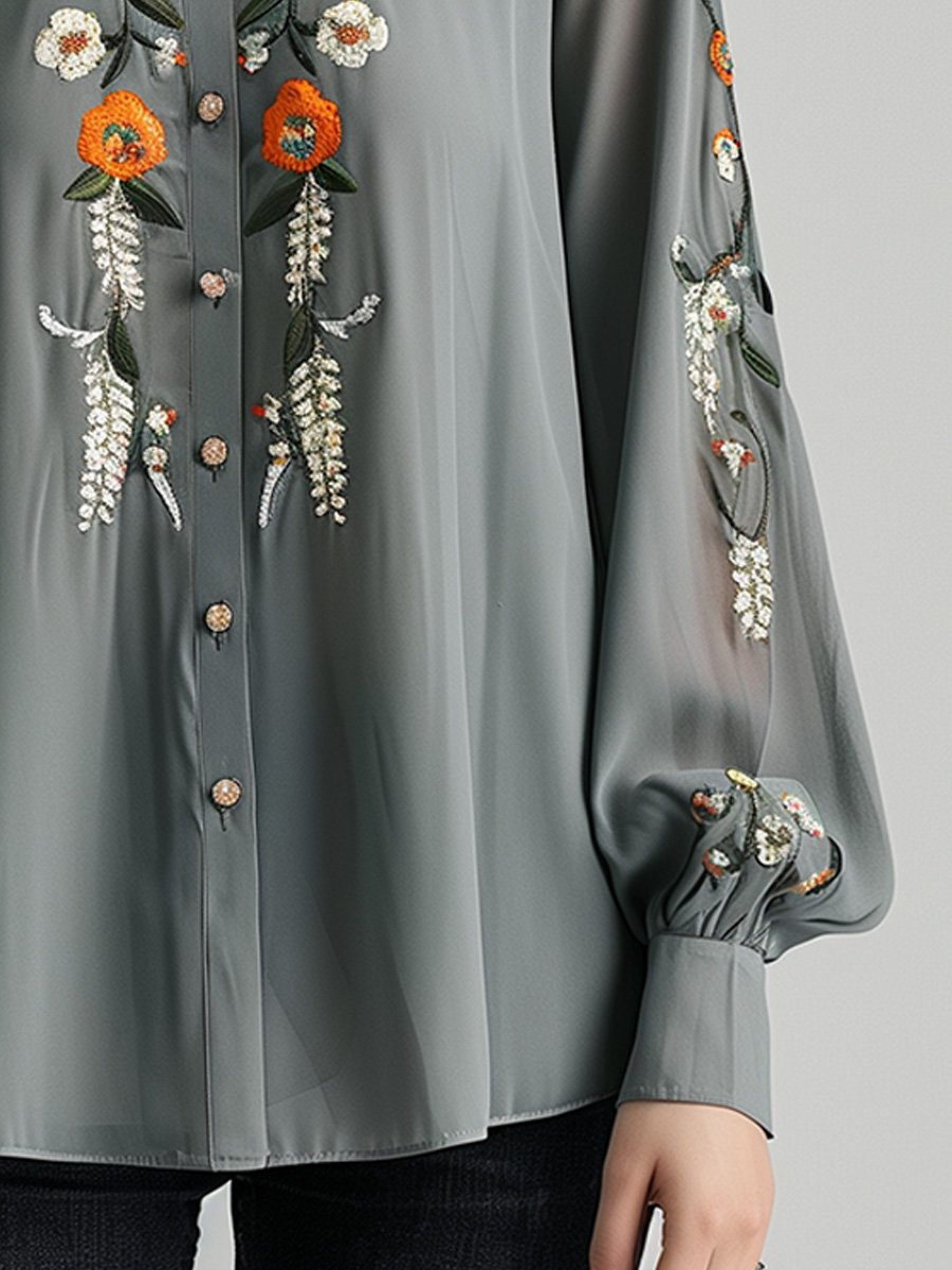 Willa London™ | Floral Elegance Commuter Shirt