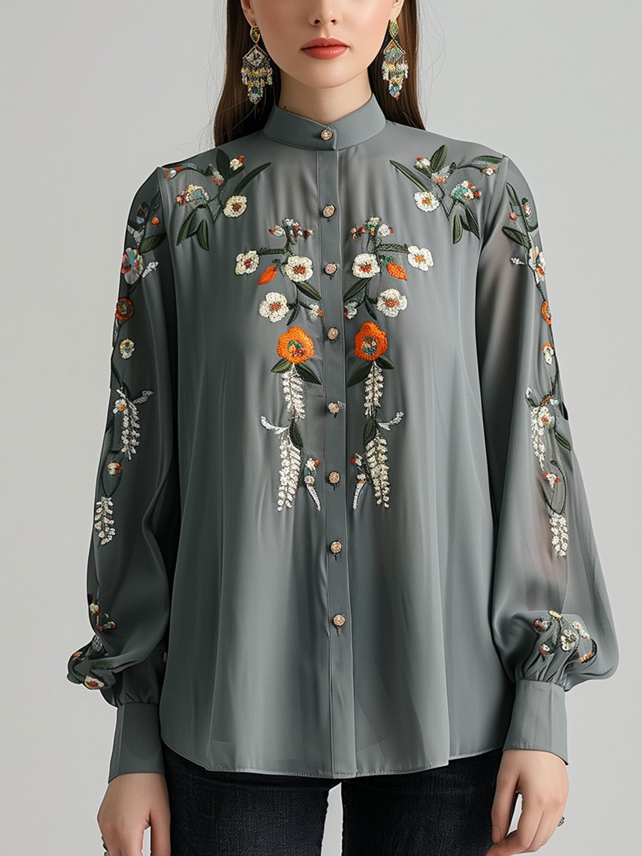 Willa London™ | Floral Elegance Commuter Shirt