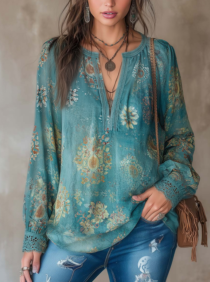 Willa London™ | Ethereal Lace Floral Blouse