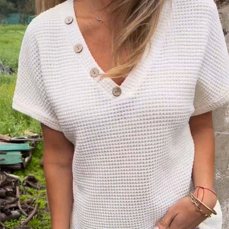Willa London™ | Elegant V-Neck Knit Top