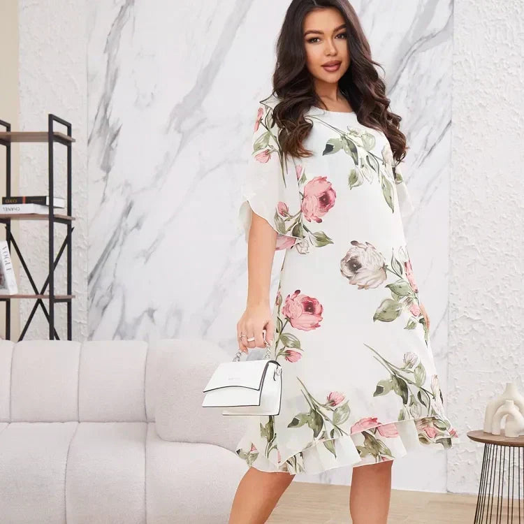Willa London™ | Petal Whisper Chiffon Dress