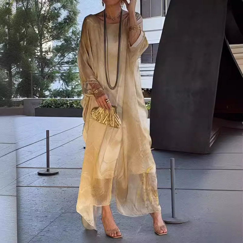 Willa London™ | Marble Chiffon Elegance Dress