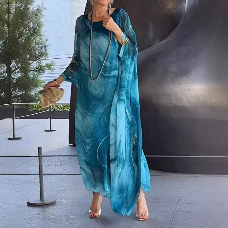 Willa London™ | Marble Chiffon Elegance Dress