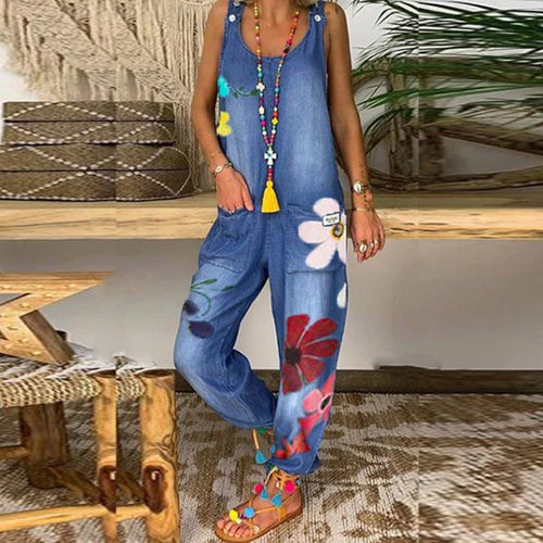 Willa London™ | Bohemian Blossom Denim Jumpsuit