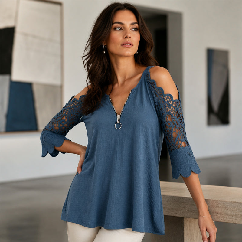 Willa London™ | Lace-Trimmed Off-Shoulder Top