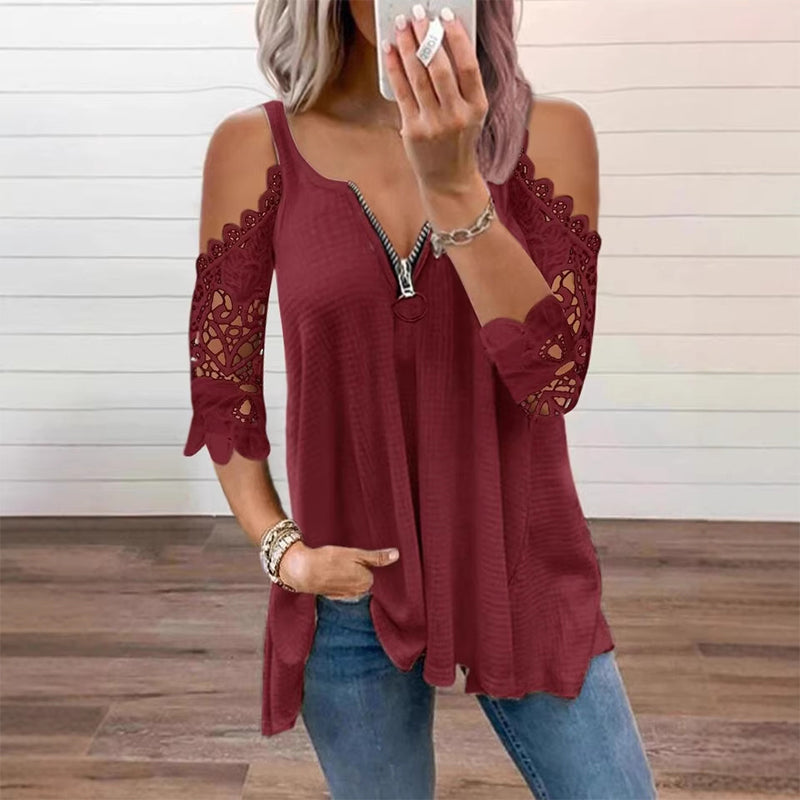 Willa London™ | Lace-Trimmed Off-Shoulder Top