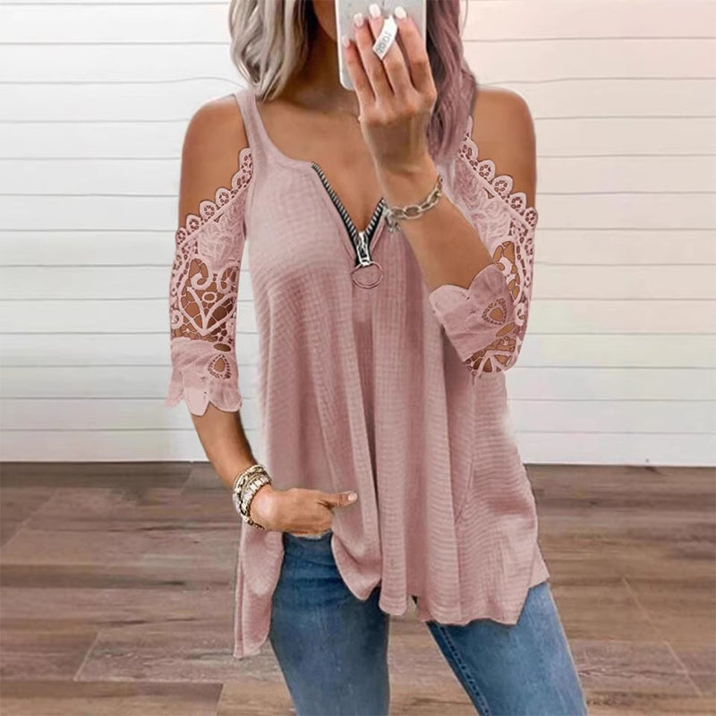 Willa London™ | Lace-Trimmed Off-Shoulder Top