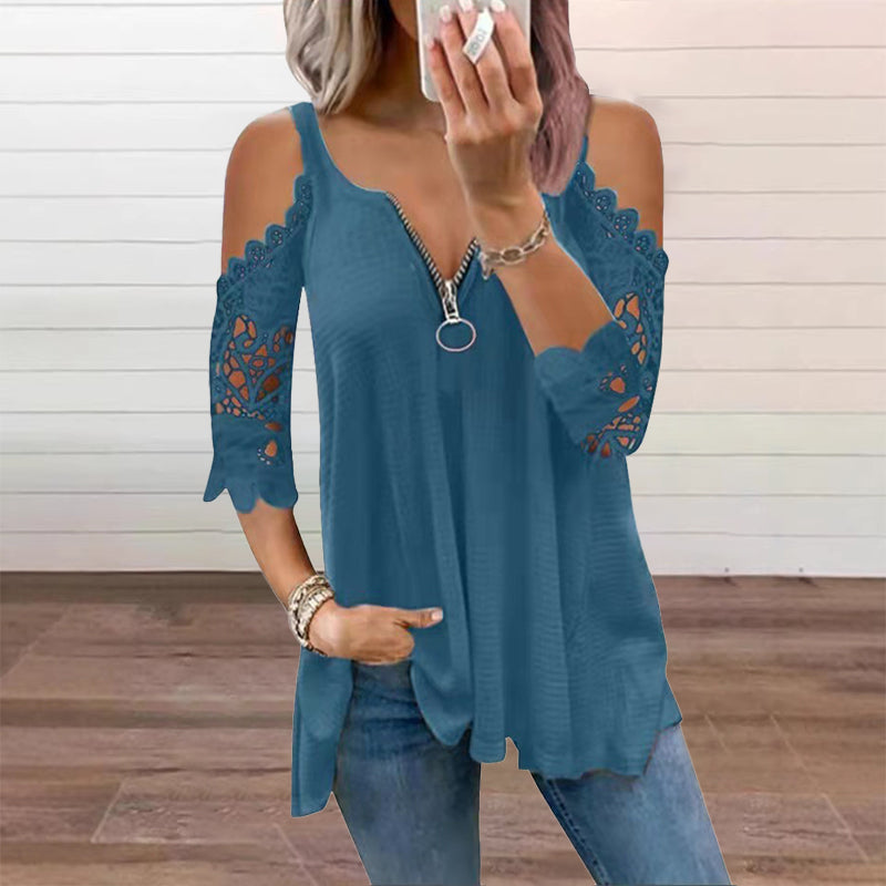 Willa London™ | Lace-Trimmed Off-Shoulder Top