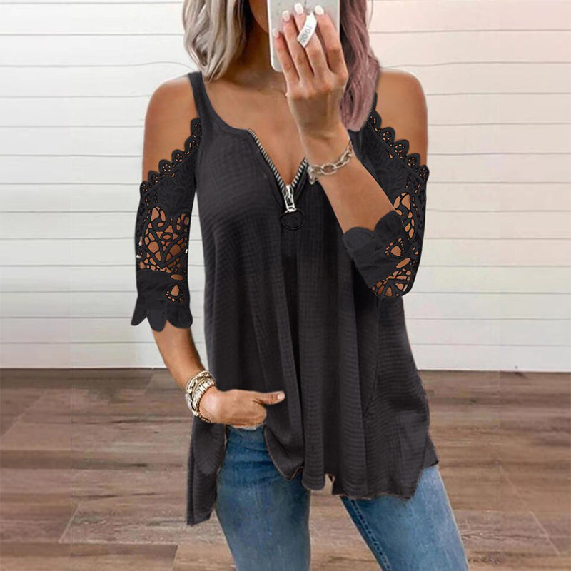 Willa London™ | Lace-Trimmed Off-Shoulder Top