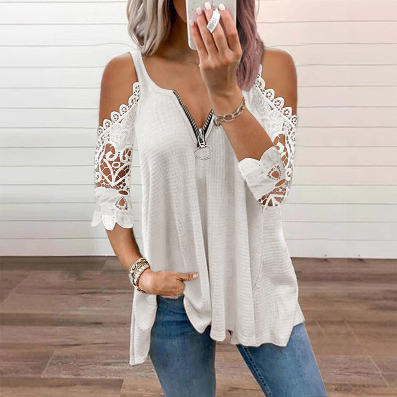 Willa London™ | Lace-Trimmed Off-Shoulder Top