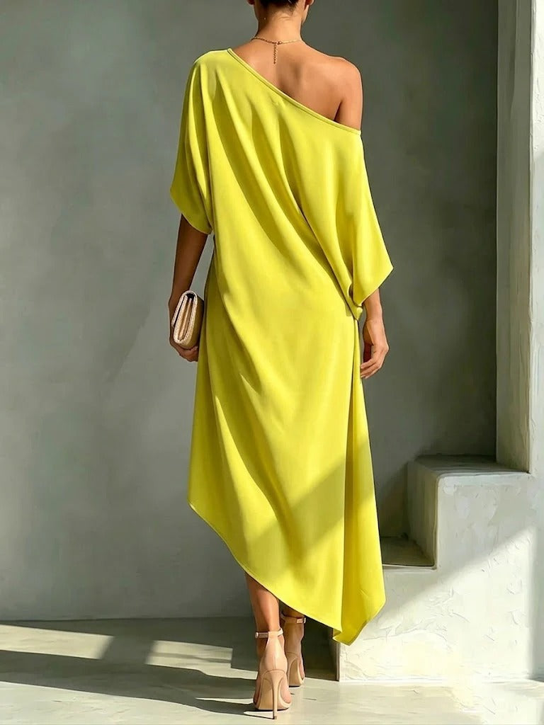 Willa London™ | Asymmetric Elegance Midi Dress